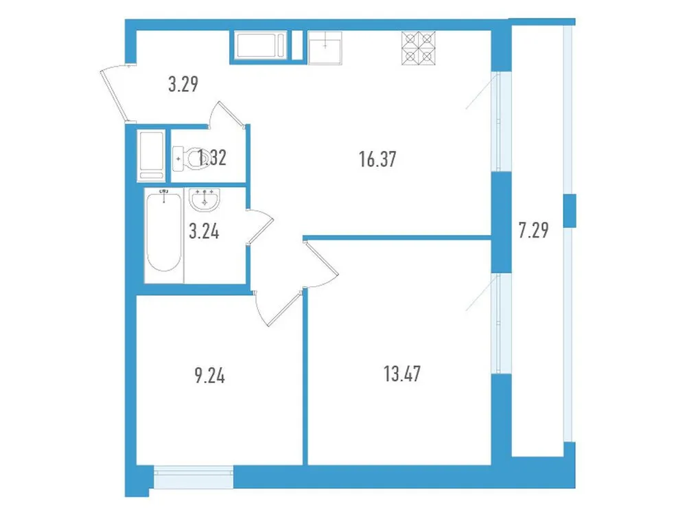 Продается 2-комнатная квартира, 49,1 м² - Фото 1