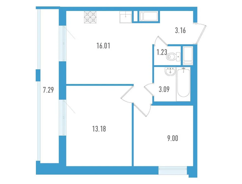 Продается 2-комнатная квартира, 47,9 м² - Фото 1