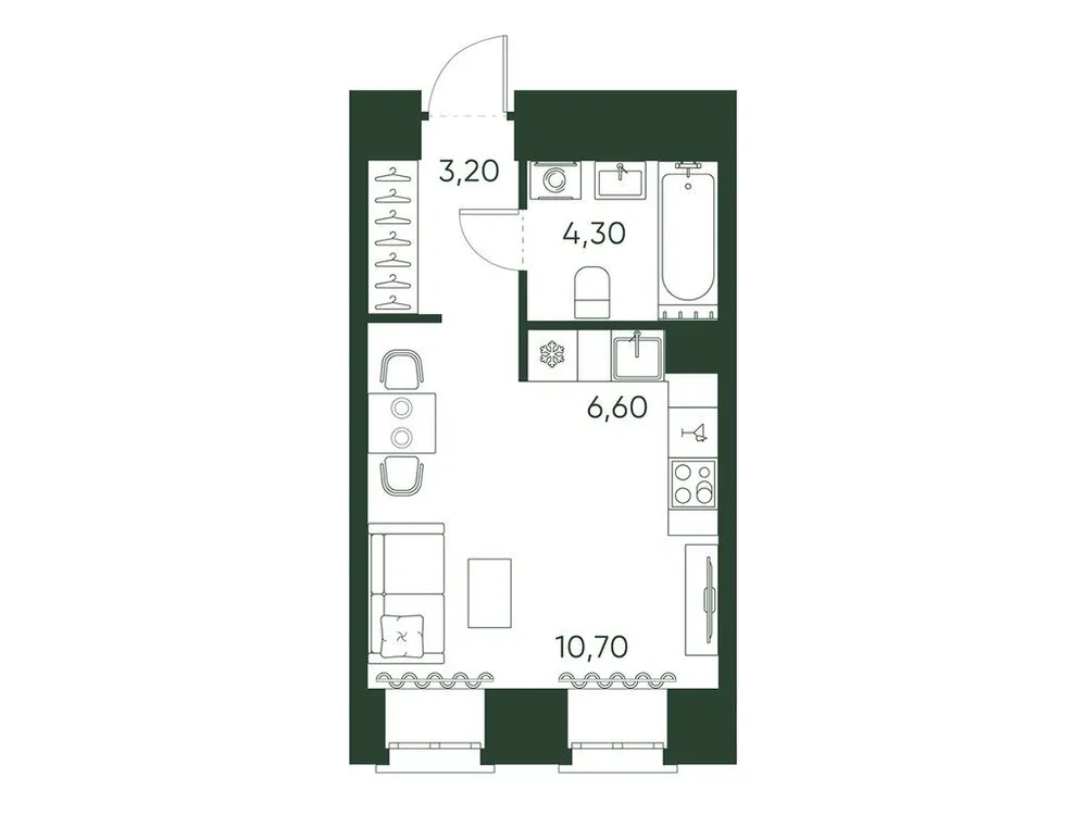 Продается студия, 24,8 м² - Фото 1