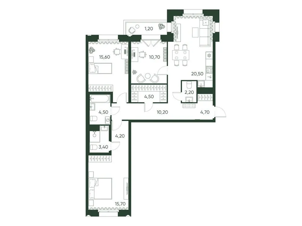 Продается 3-комнатная квартира, 97,4 м² - Фото 1