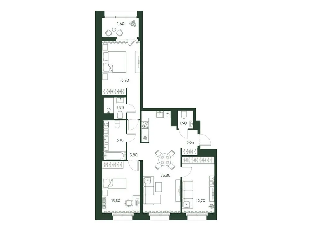 Продается 3-комнатная квартира, 88,2 м² - Фото 1