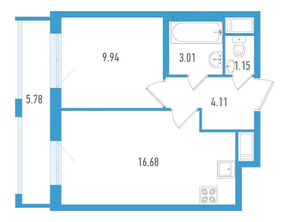 Продается 1-комнатная квартира, 36,6 м² - Фото 1