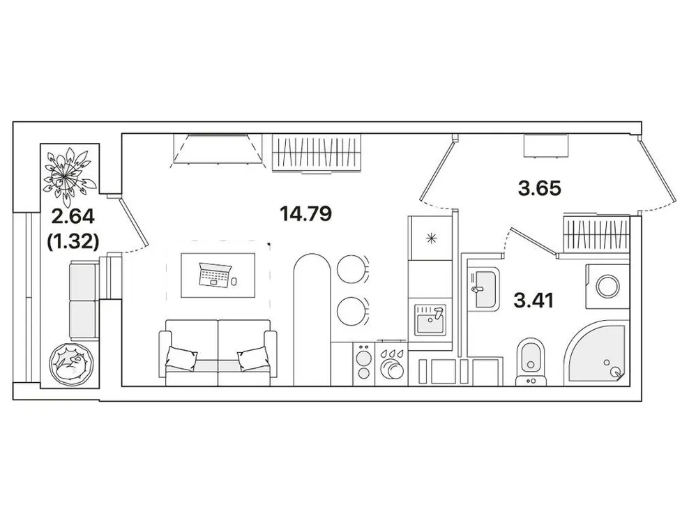 Продается студия, 23,3 м² - Фото 1