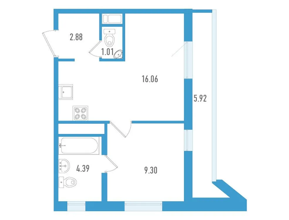 Продается 1-комнатная квартира, 35,4 м² - Фото 1