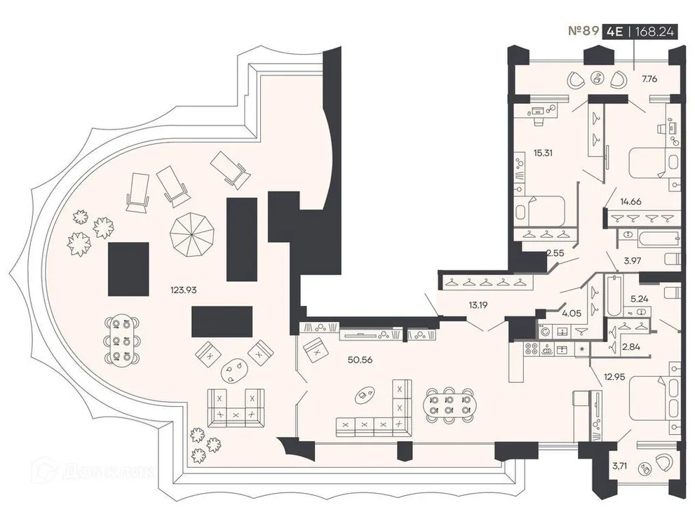 Продается 3-комнатная квартира, 168,2 м² - Фото 1