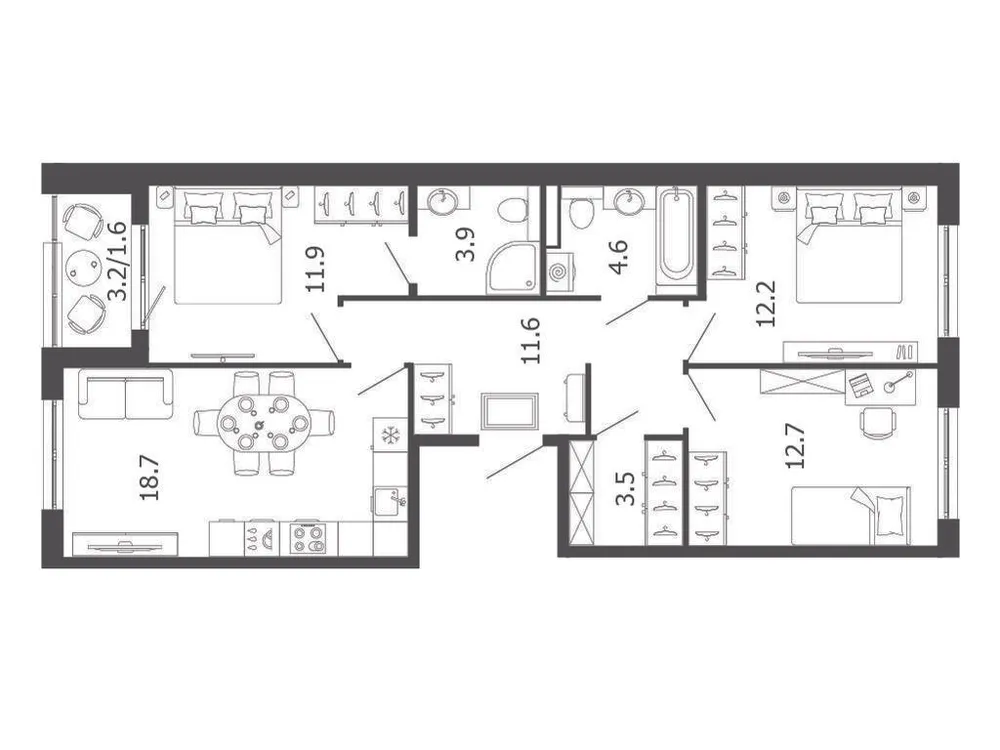 Продается 3-комнатная квартира, 80,7 м² - Фото 1