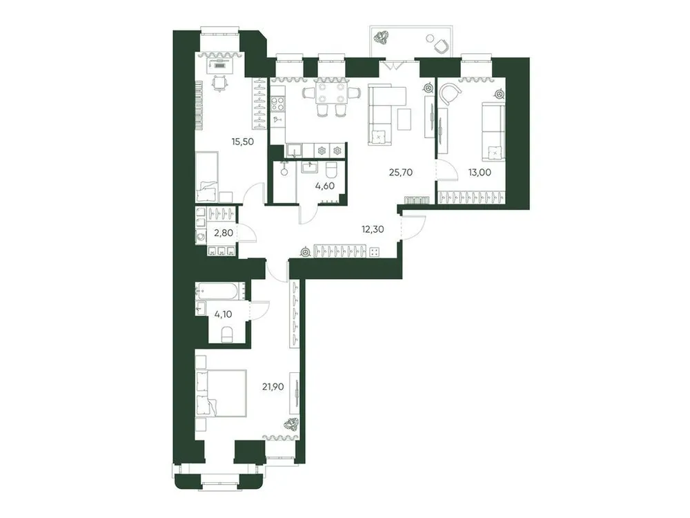 Продается 3-комнатная квартира, 101 м² - Фото 1