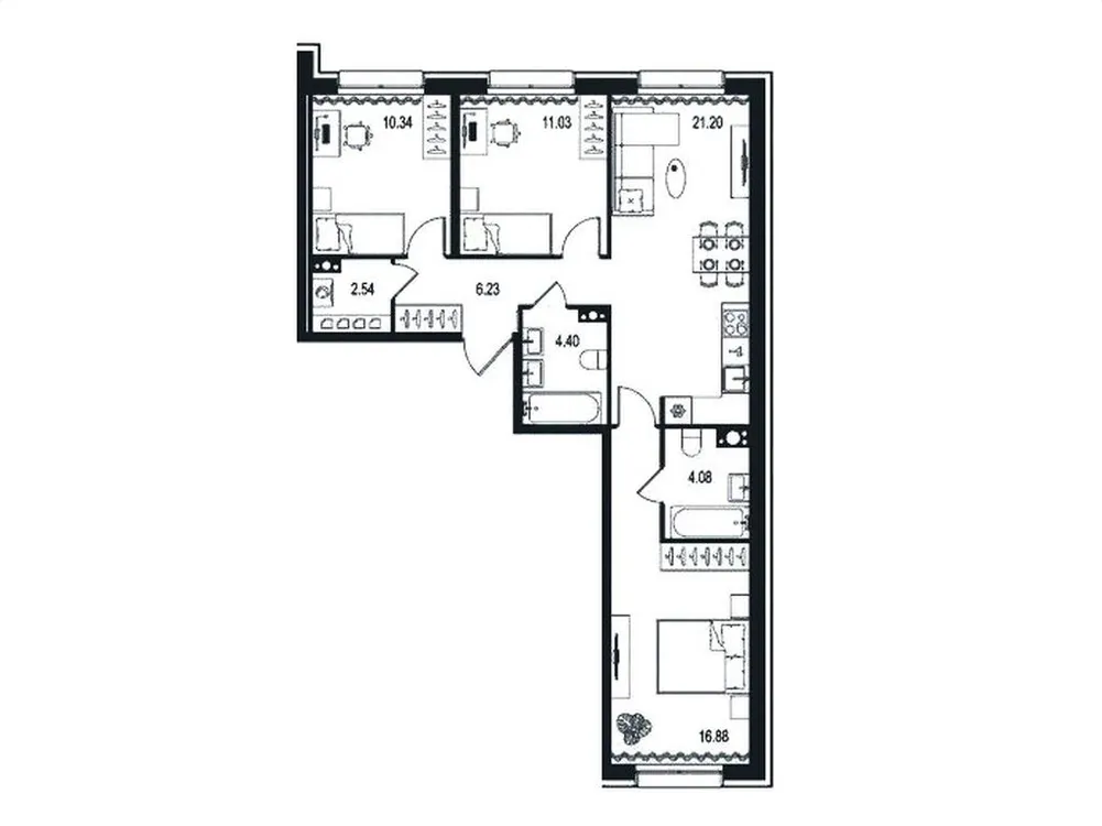 Продается 3-комнатная квартира, 76,7 м² - Фото 1
