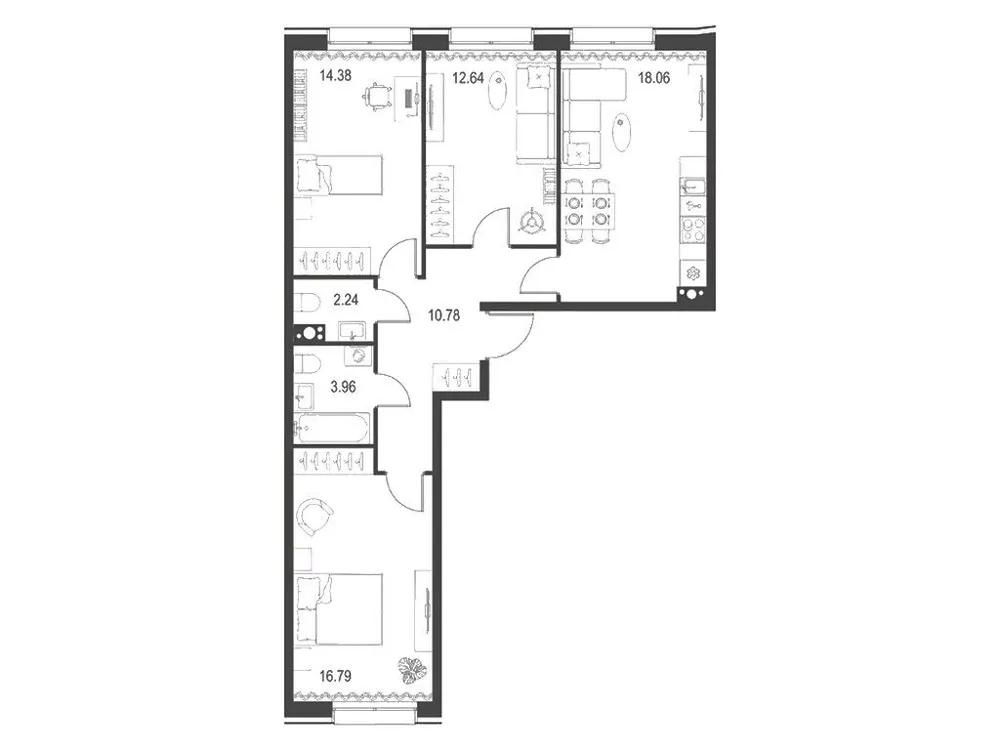 Продается 3-комнатная квартира, 78,9 м² - Фото 1