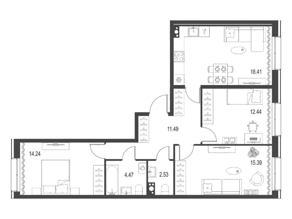 Продается 3-комнатная квартира, 79 м² - Фото 1