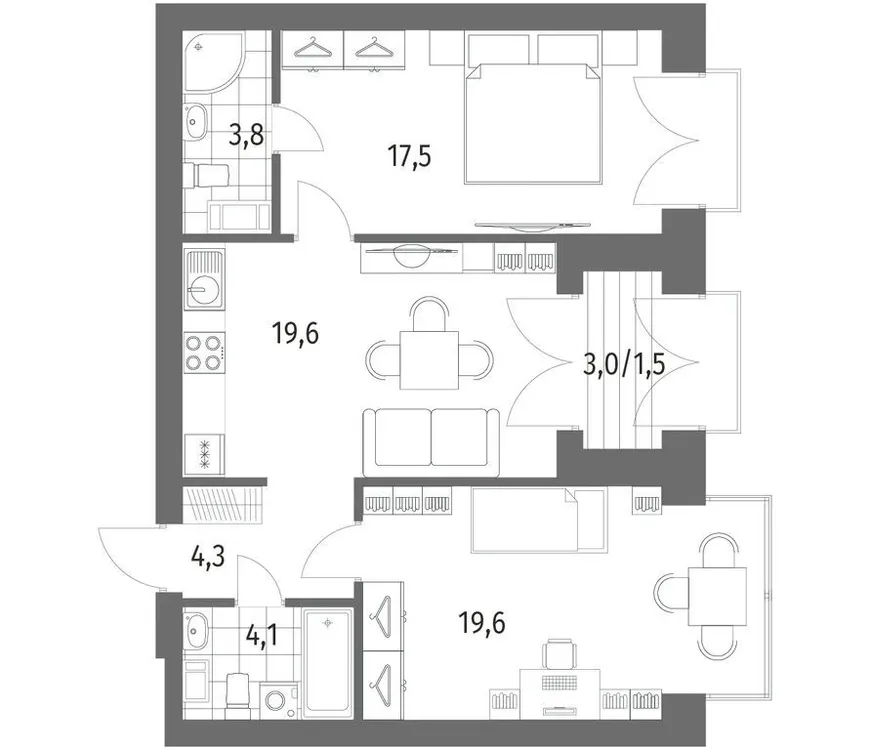 Продается 2-комнатная квартира, 70,7 м² - Фото 1