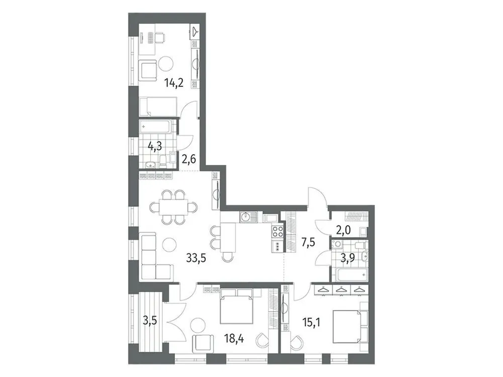 Продается 3-комнатная квартира, 103,3 м² - Фото 1