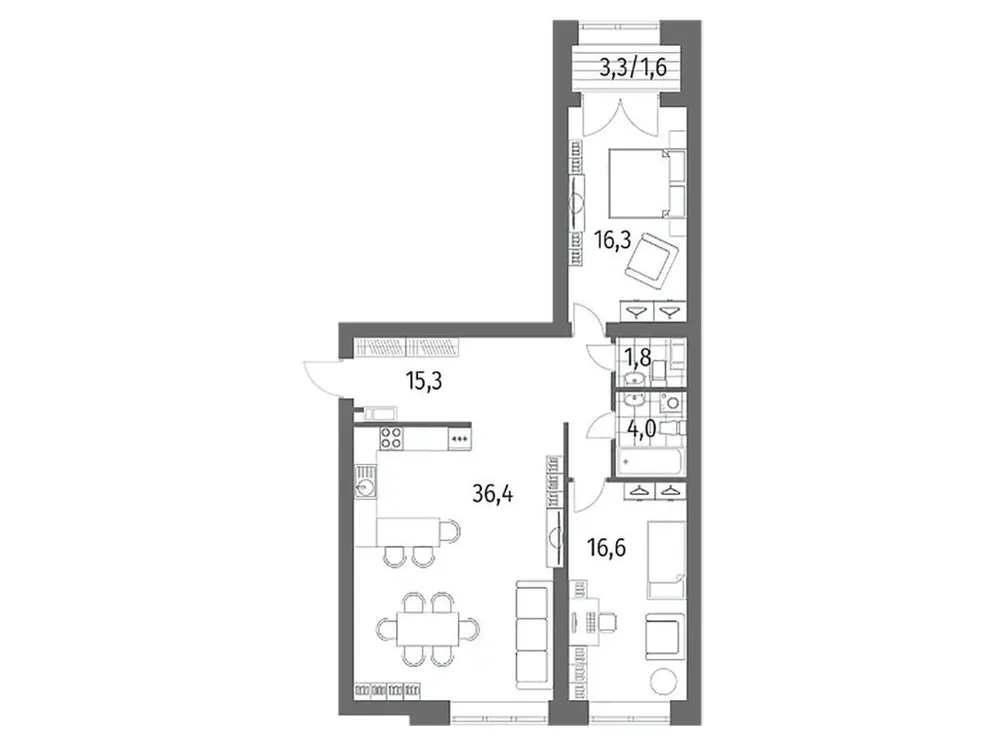 Продается 2-комнатная квартира, 92,1 м² - Фото 1