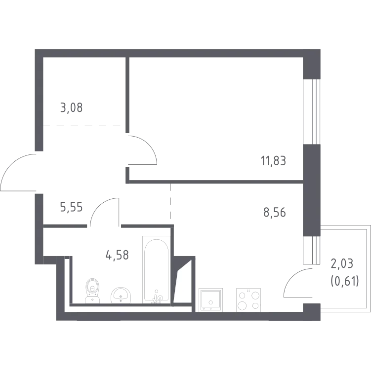 Продается 1-комнатная квартира, 33,9 м² - Фото 1