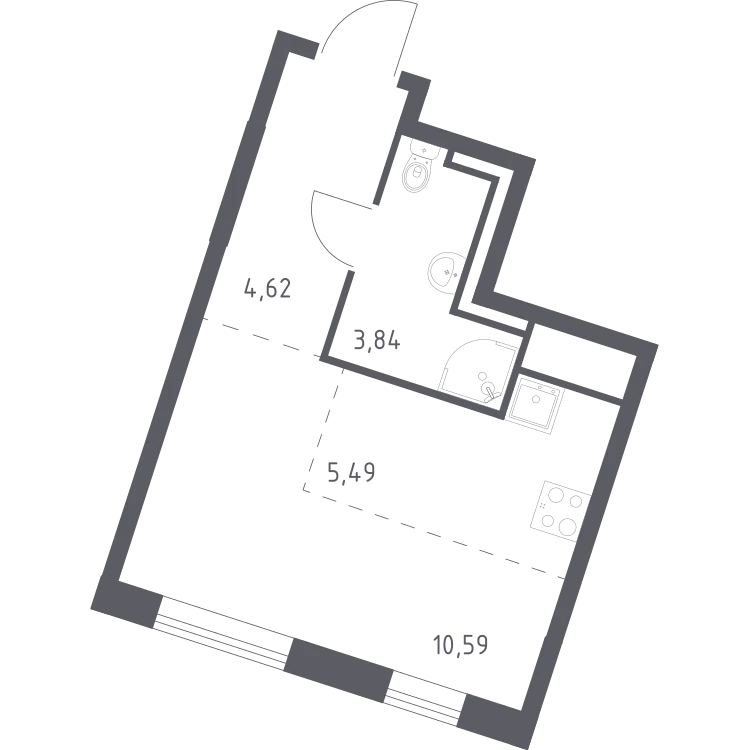 Продается студия, 24,5 м² - Фото 1