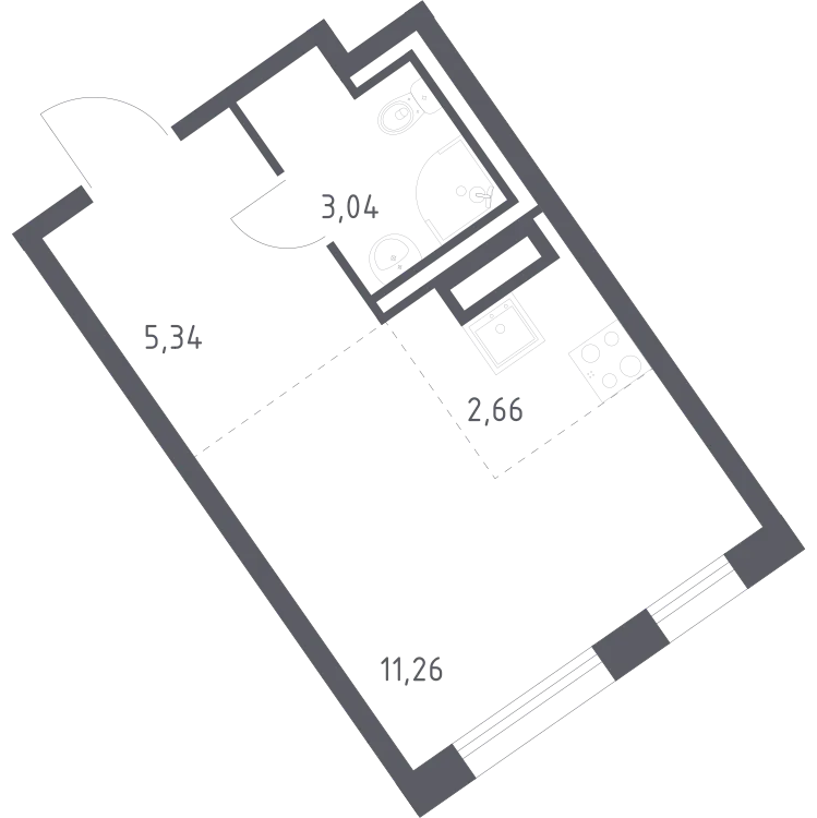 Продается студия, 22,3 м² - Фото 1