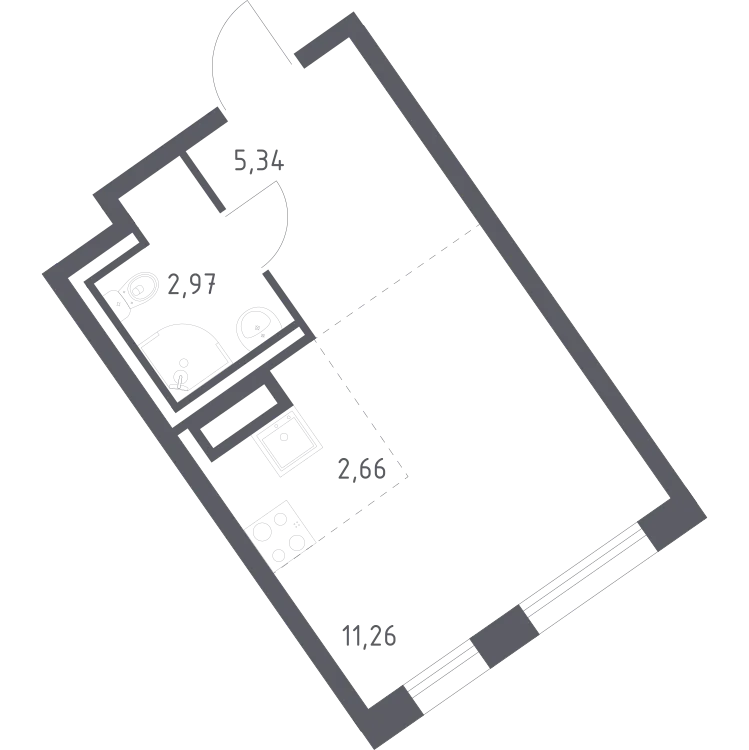 Продается студия, 22,2 м² - Фото 1