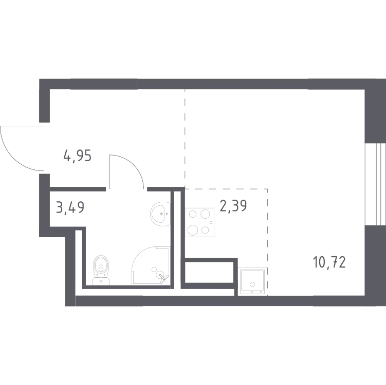 Продается студия, 21,6 м² - Фото 1