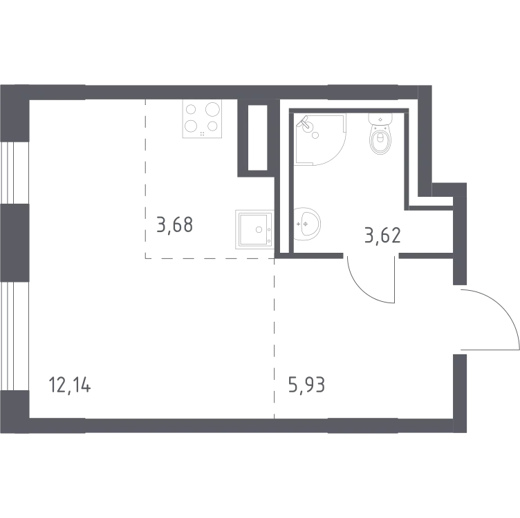 Продается студия, 25,4 м² - Фото 1
