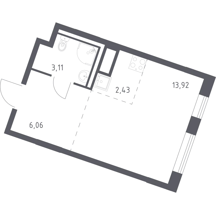 Продается студия, 25,5 м² - Фото 1