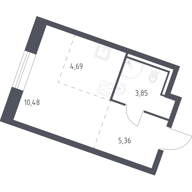 Продается студия, 24,4 м² - Фото 1