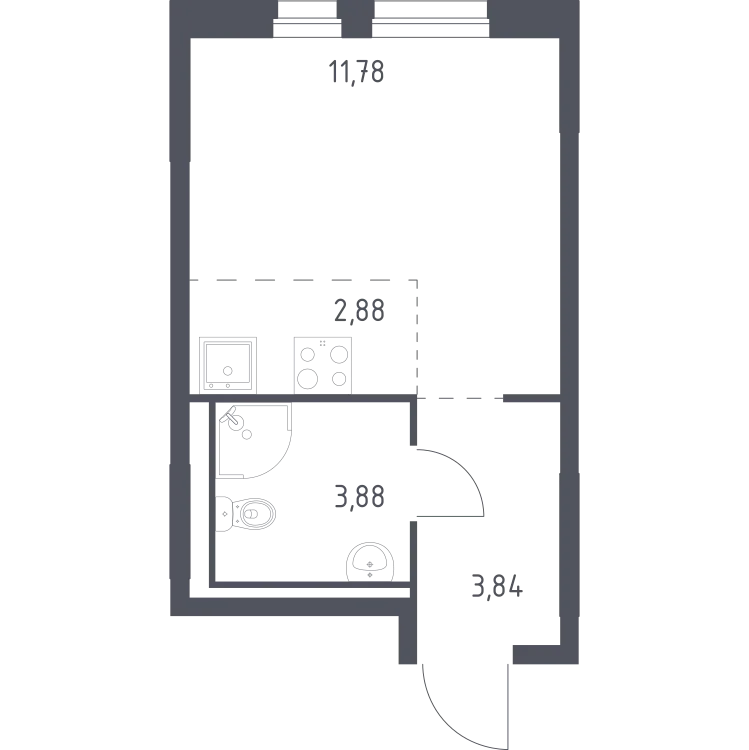 Продается студия, 22,4 м² - Фото 1