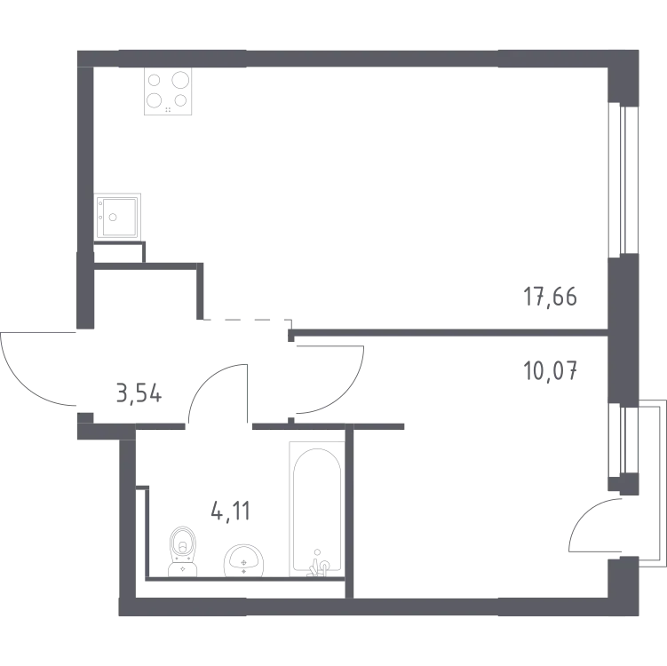 Продается 1-комнатная квартира, 35,4 м² - Фото 1