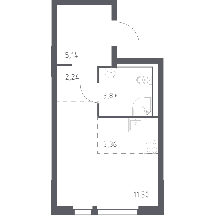 Продается студия, 26,1 м² - Фото 1