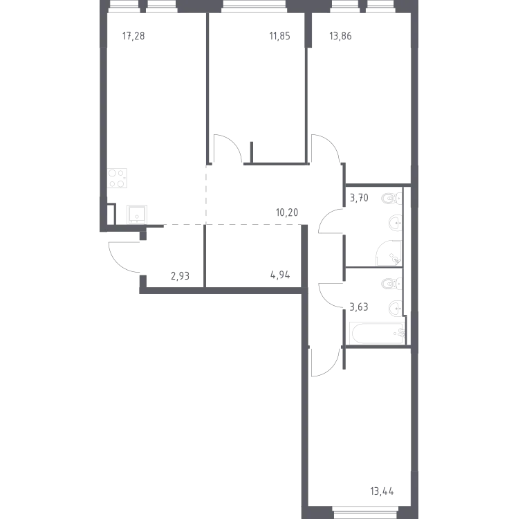 Продается 3-комнатная квартира, 81,8 м² - Фото 1