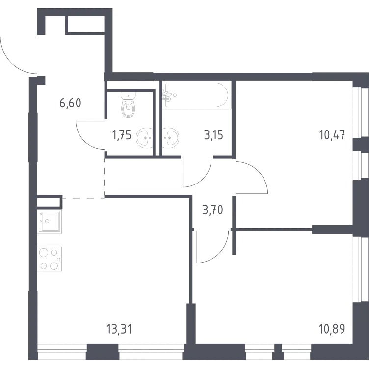 Продается 2-комнатная квартира, 49,9 м² - Фото 1