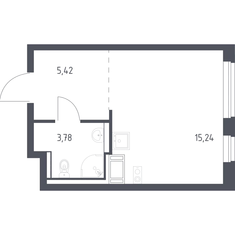 Продается студия, 24,4 м² - Фото 1