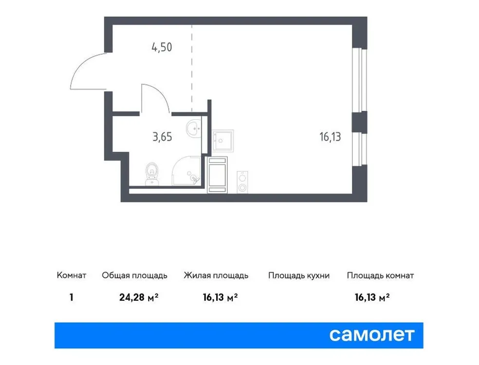 Продается студия, 24,3 м² - Фото 1