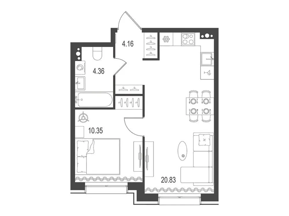 Продается 1-комнатная квартира, 39,7 м² - Фото 1