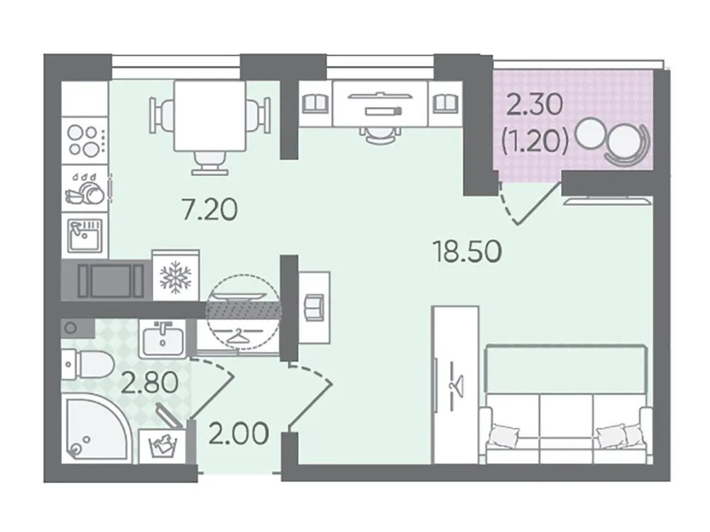 Продается 1-комнатная квартира, 31,7 м² - Фото 2