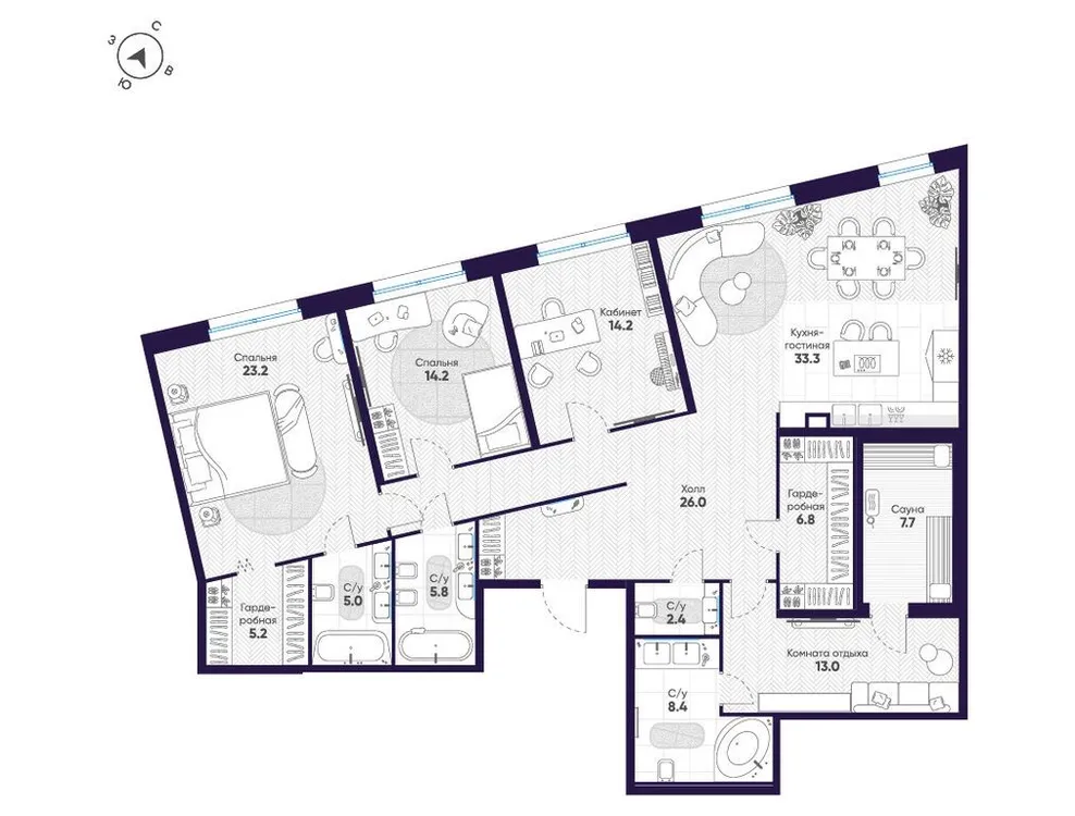 Продается 3-комнатная квартира, 165,2 м² - Фото 1