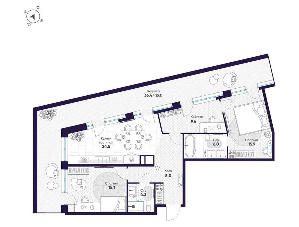 Продается 2-комнатная квартира, 94,6 м² - Фото 1