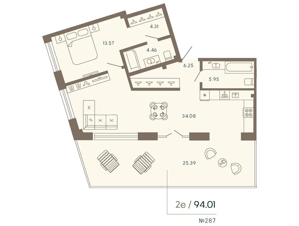 Продается 1-комнатная квартира, 94 м² - Фото 1