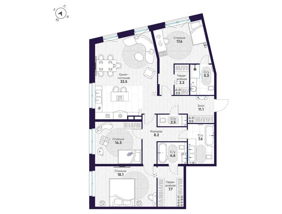 Продается 3-комнатная квартира, 133,8 м² - Фото 1