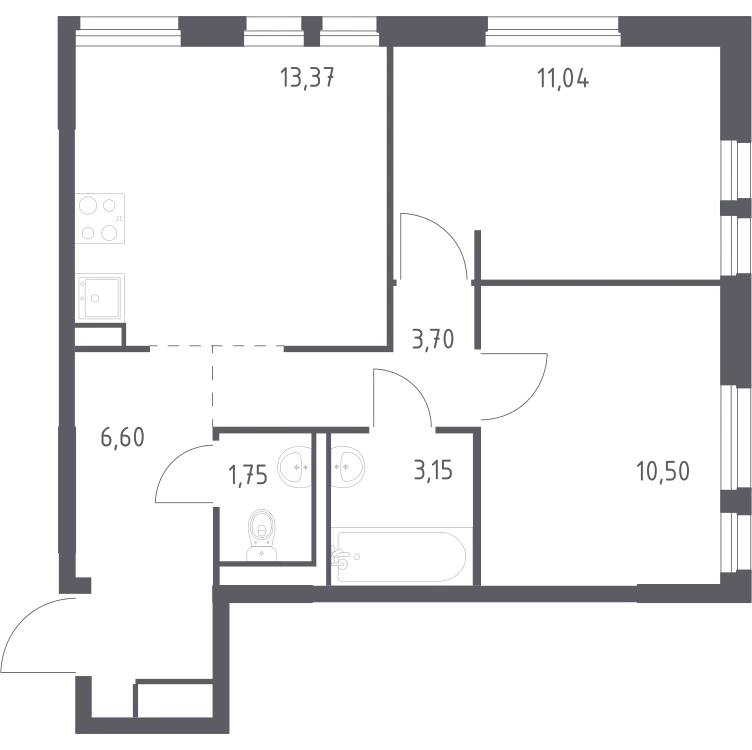 Продается 2-комнатная квартира, 50,1 м² - Фото 1