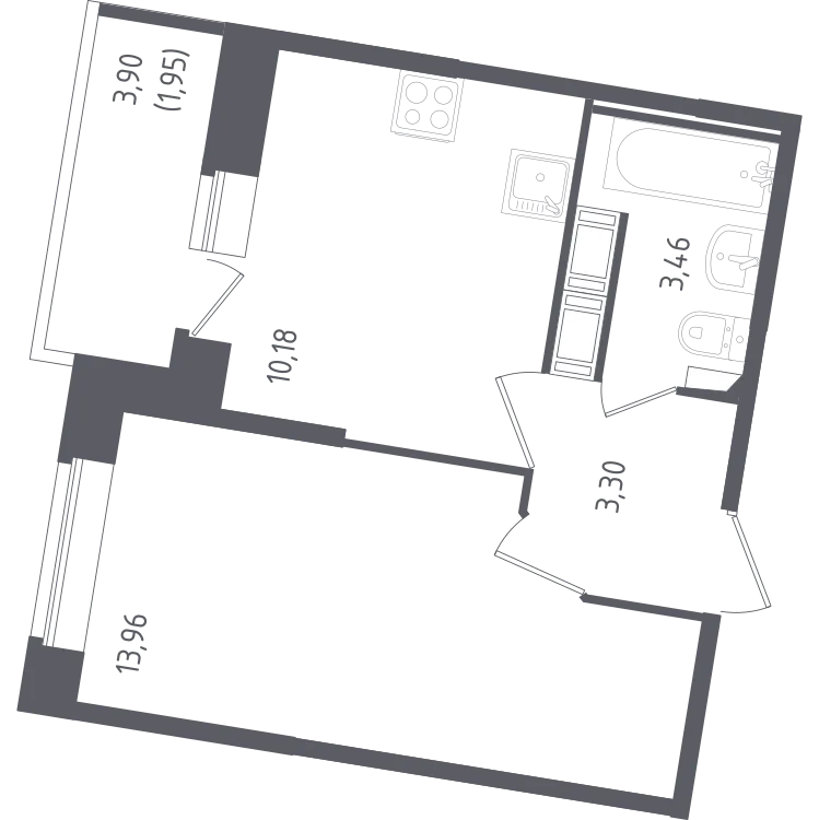 Продается 1-комнатная квартира, 32,9 м² - Фото 2