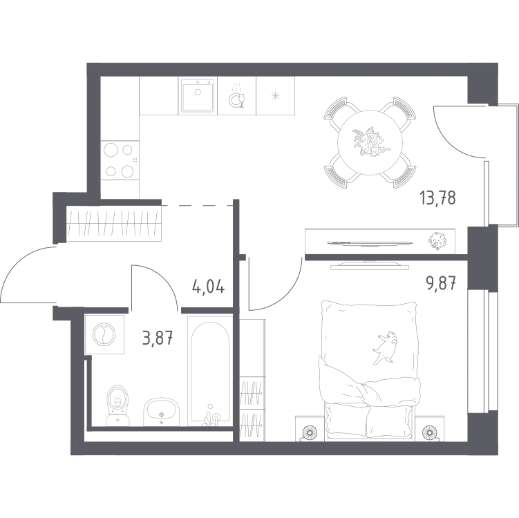 Продается 1-комнатная квартира, 31,6 м² - Фото 1