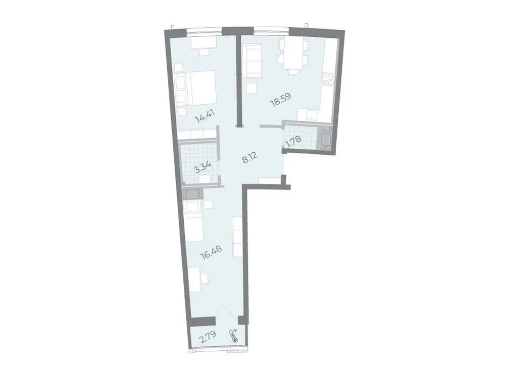 Продается 2-комнатная квартира, 64,4 м² - Фото 1