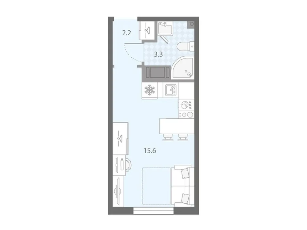 Продается студия, 21,1 м² - Фото 2