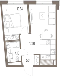 Продается 1-комнатная квартира, 38 м² - Фото 1