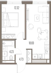 Продается 1-комнатная квартира, 40 м² - Фото 1
