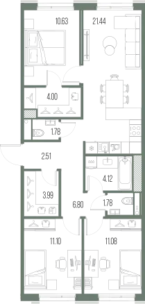 Продается 3-комнатная квартира, 79,2 м² - Фото 1