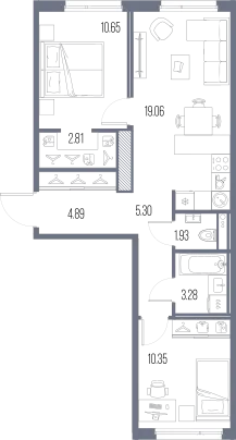 Продается 2-комнатная квартира, 58,3 м² - Фото 1