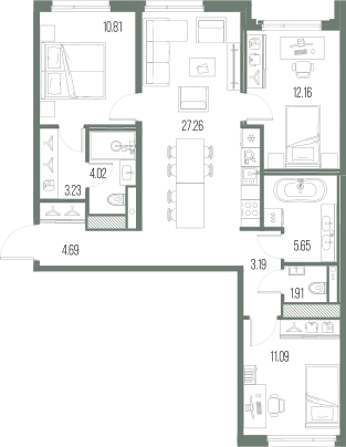 Продается 3-комнатная квартира, 84 м² - Фото 1