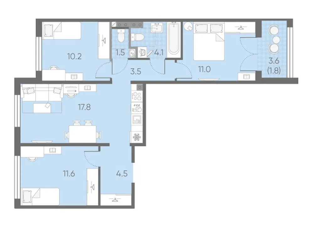 Продается 3-комнатная квартира, 66 м² - Фото 1