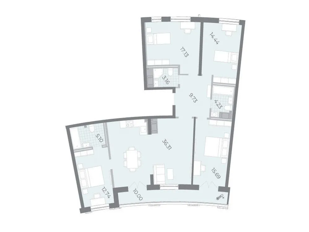 Продается 4-комнатная квартира, 123,9 м² - Фото 1